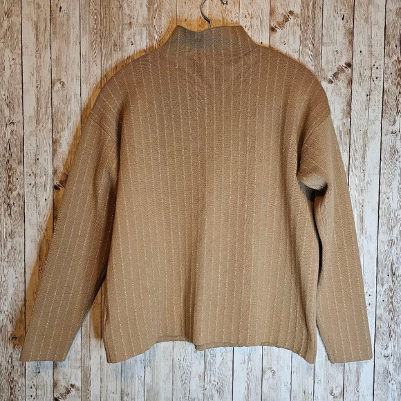 Women's Tahari Turtleneck Sweater, S, Brown/Tan - Picture 9 of 9